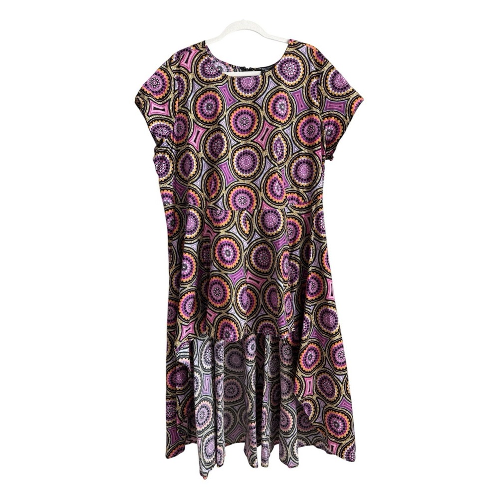 Ashro Afrocentric Medallion High Low Tunic Top Boho Whimsygoth Geometric 22W